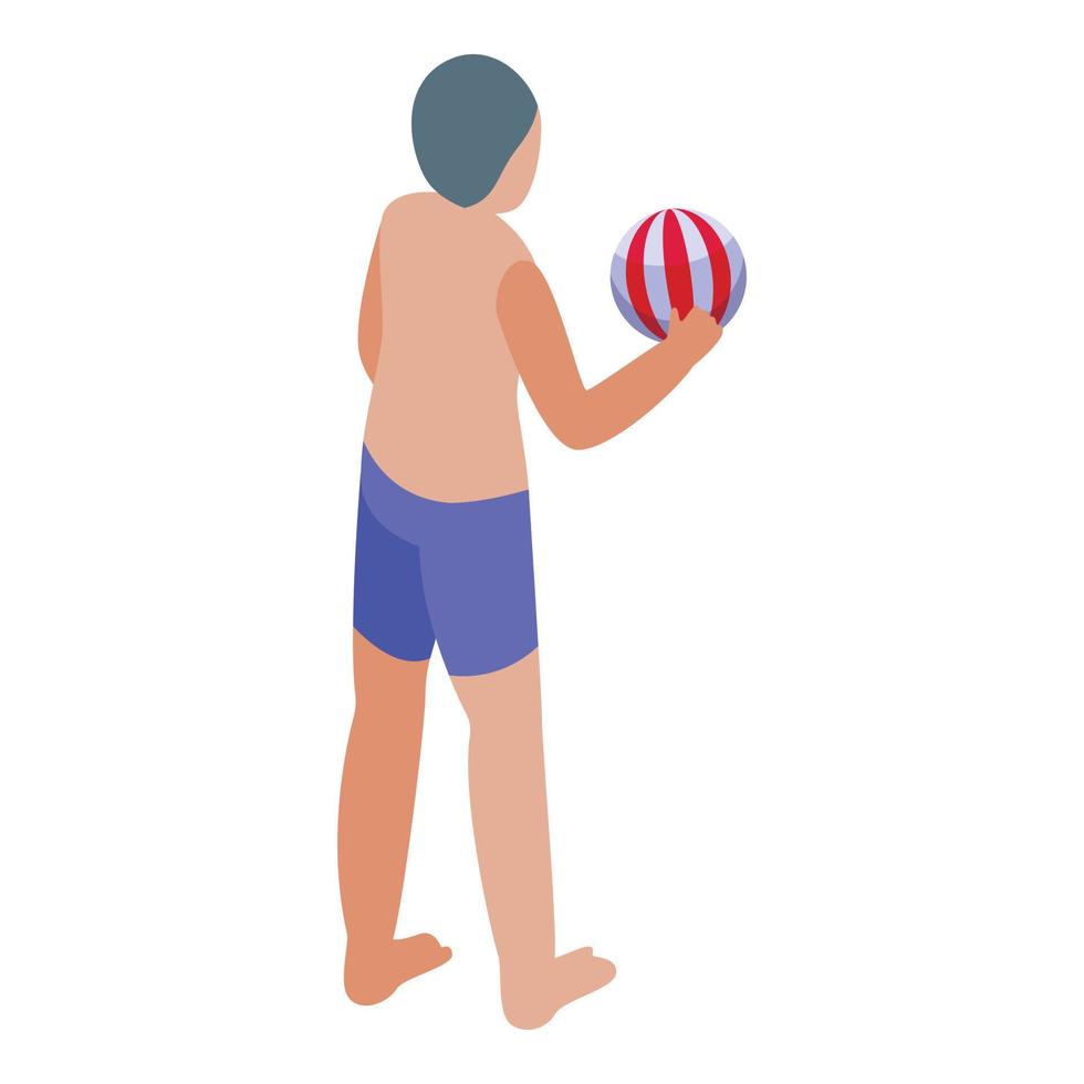 Swim camp ball play icon isometric vector. Water kid vector