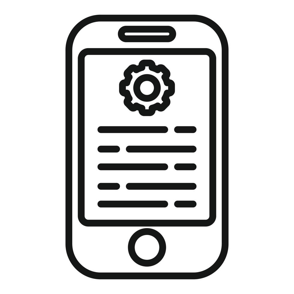 Phone gear support icon outline vector. Data paper vector