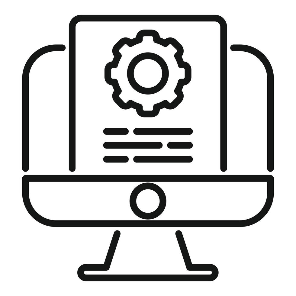 Project document icon outline vector. Data support vector