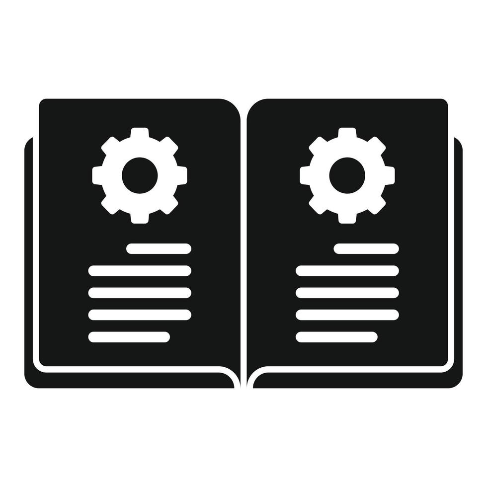 Open technical book icon simple vector. Paper manual vector