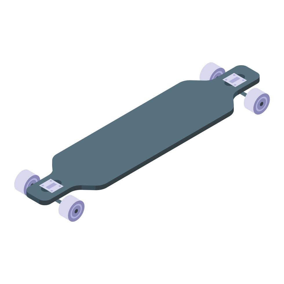 Classic longboard icon isometric vector. Retro board vector