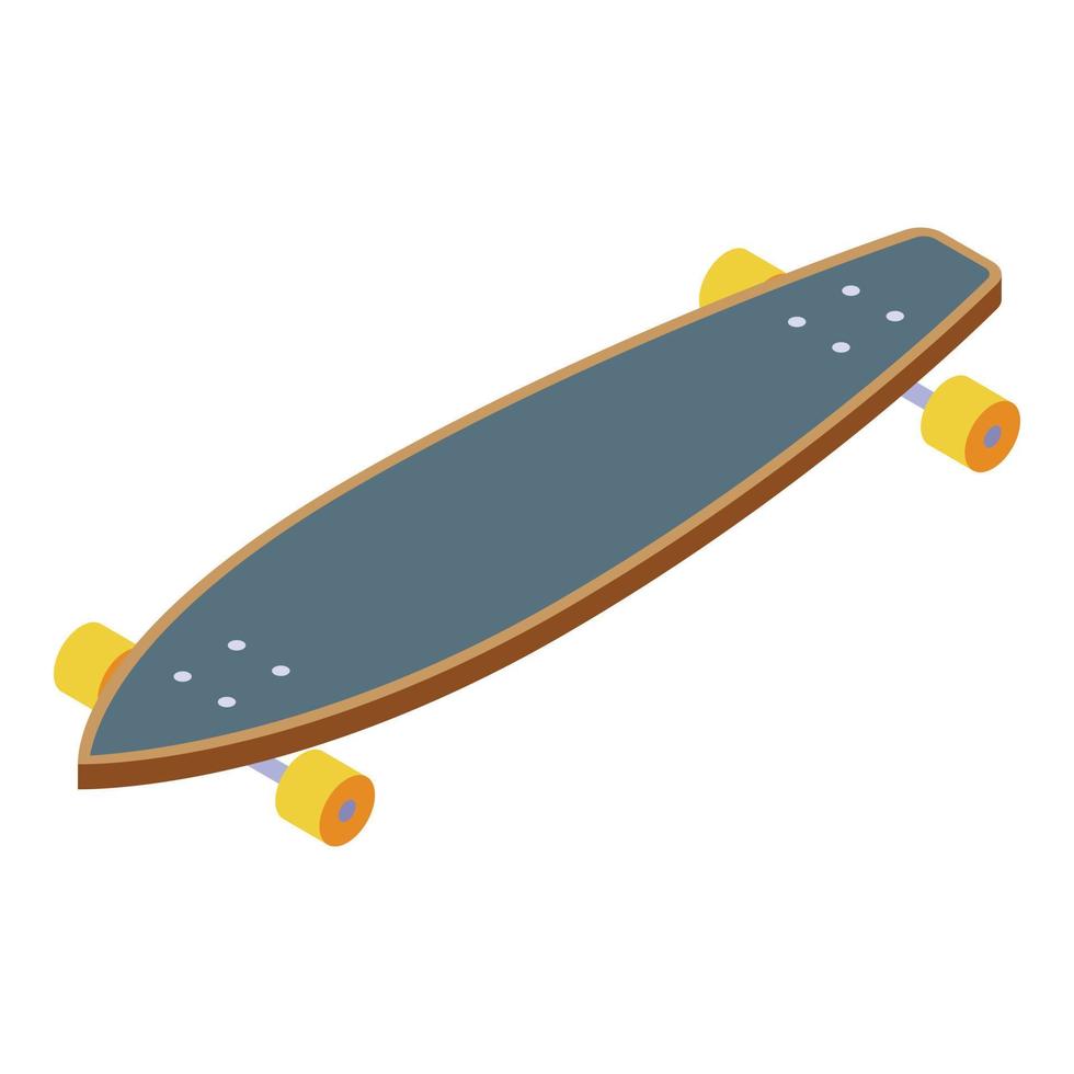 Skateboard icon isometric vector. Retro board vector