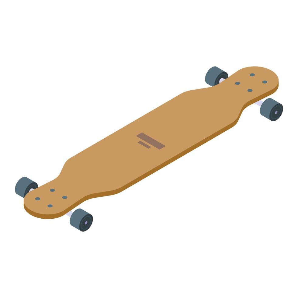 Longboard equipment icon isometric vector. Retro board vector