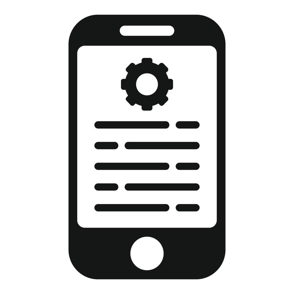 Phone gear support icon simple vector. Data paper vector