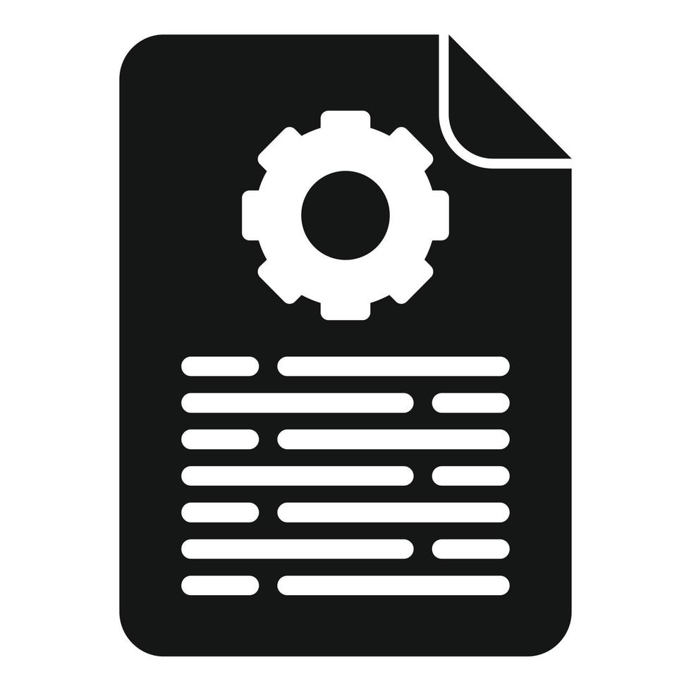 Gear paper manual icon simple vector. Guide book vector