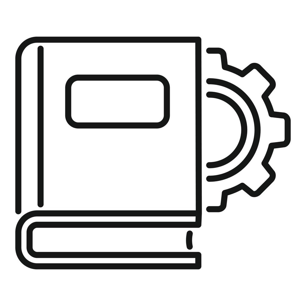 Gear book icon outline vector. Business paper vector