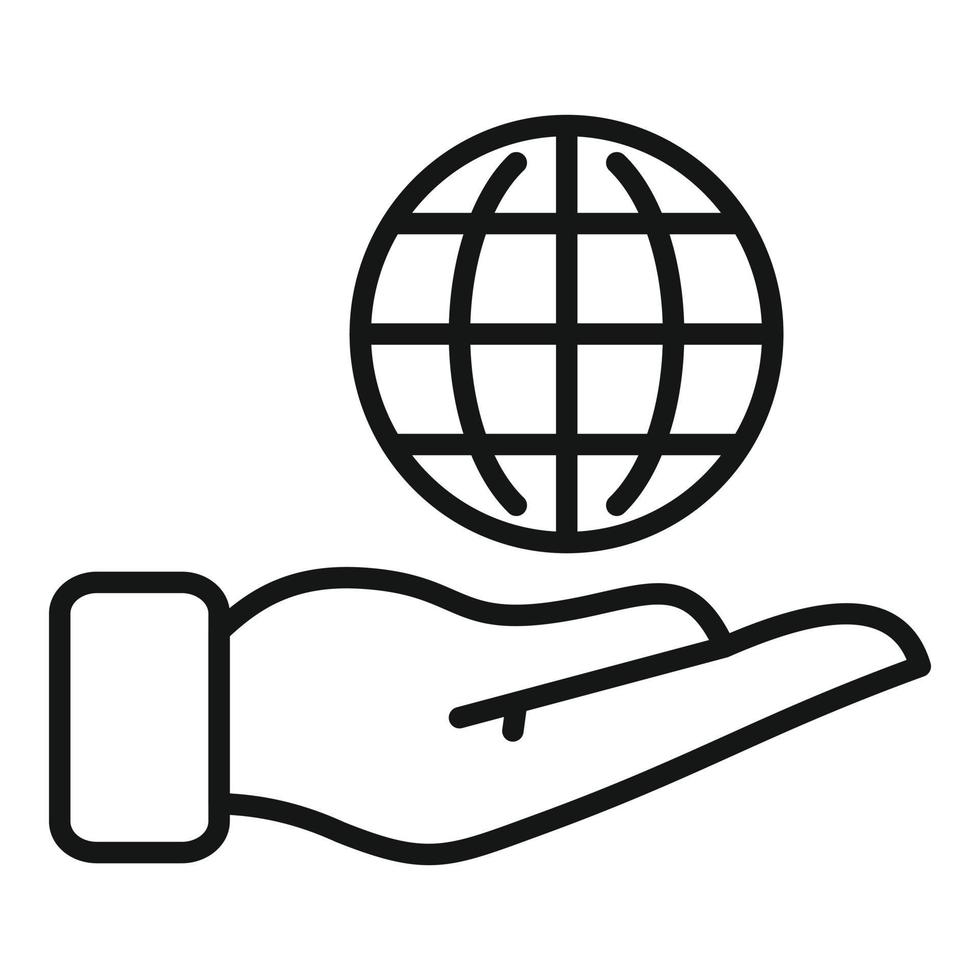 Global trust icon outline vector. Core value vector