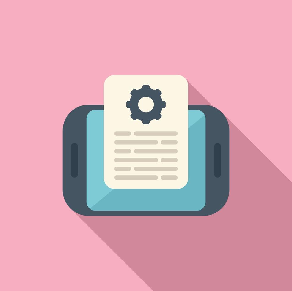 tableta técnico documento icono plano vector. datos apoyo vector