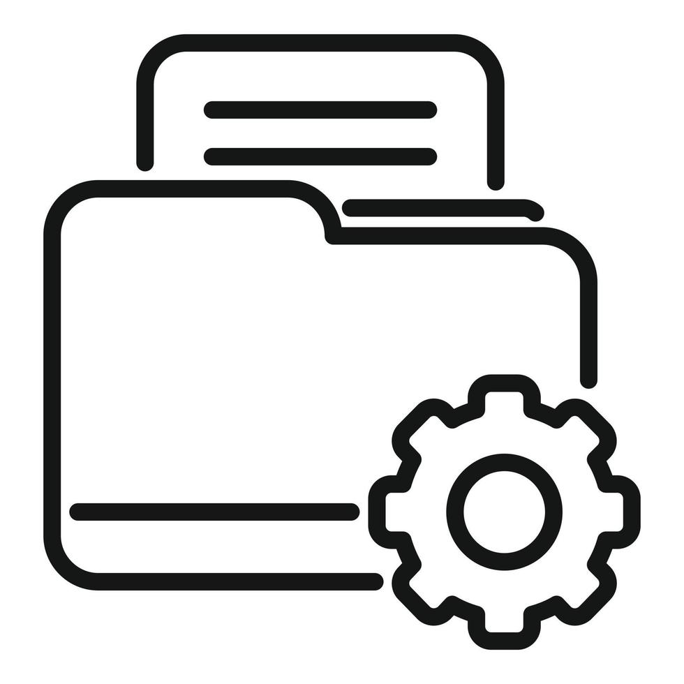 Folder technical document icon outline vector. Manual page vector