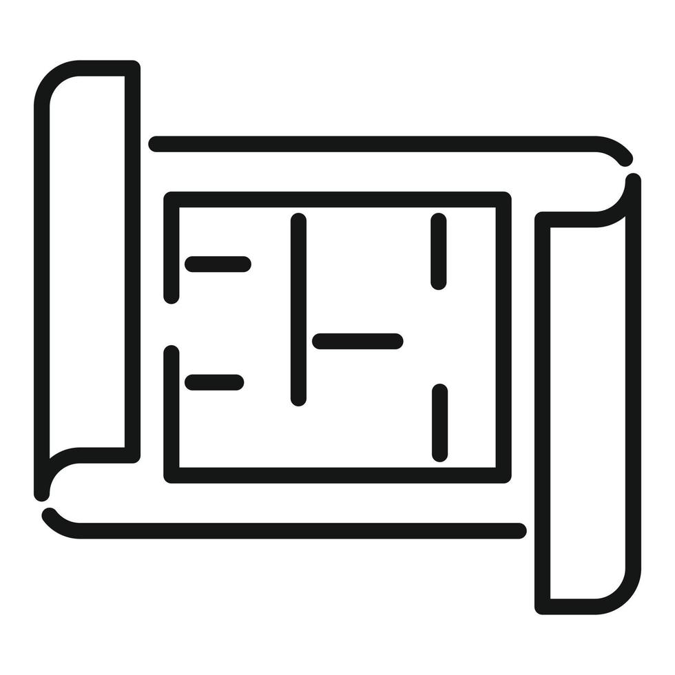 Plan technical document icon outline vector. Paper gear vector