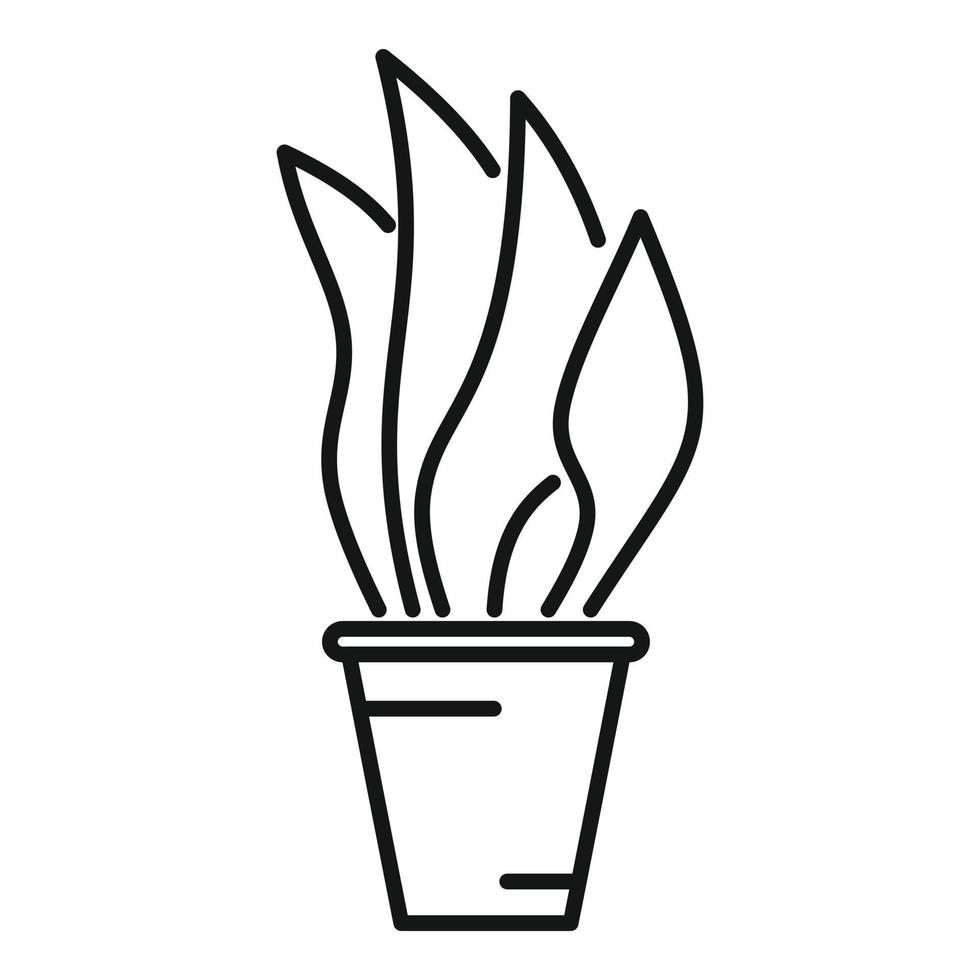 Art plant pot icon outline vector. Home indoor vector