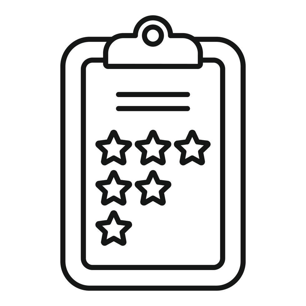 Ranking clipboard icon outline vector. Medal reward vector