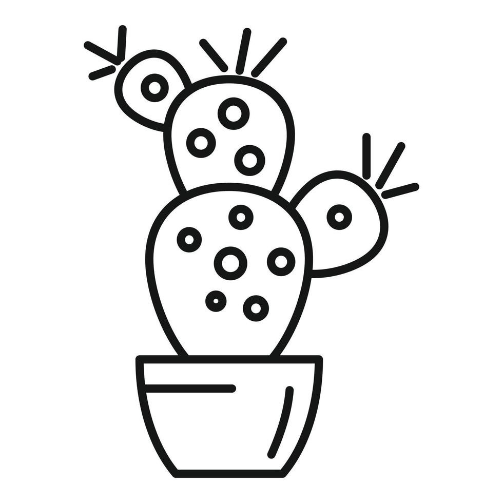 cactus maceta icono contorno vector. oficina naturaleza vector