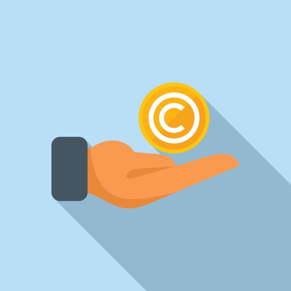 Care copyright icon flat vector. Public media vector