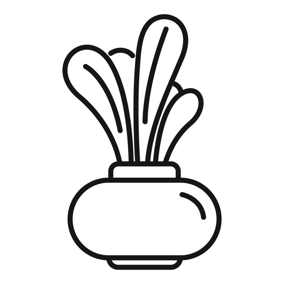 Art plant pot icon outline vector. Home indoor vector