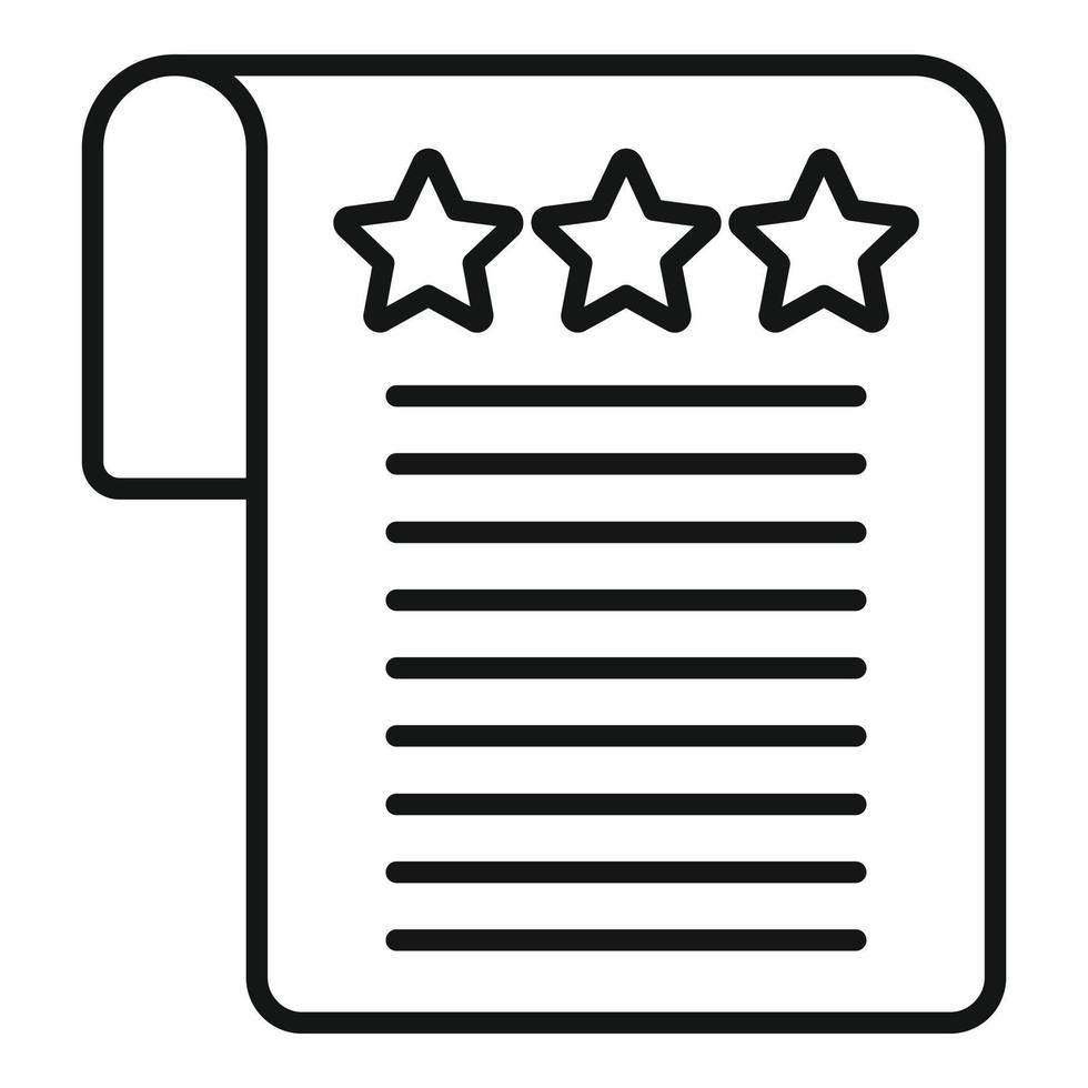 Paper ranking icon outline vector. Star medal vector