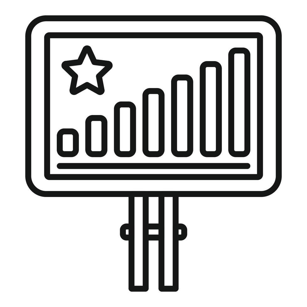 Billboard ranking icon outline vector. Medal award vector