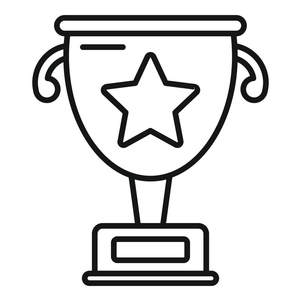 Ranking gold cup icon outline vector. Best reward vector