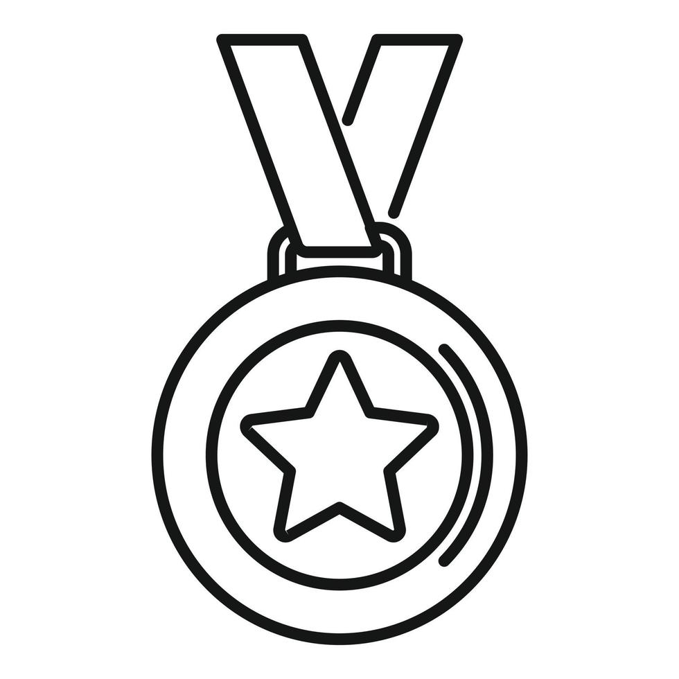 Medal award icon outline vector. Winner reward vector