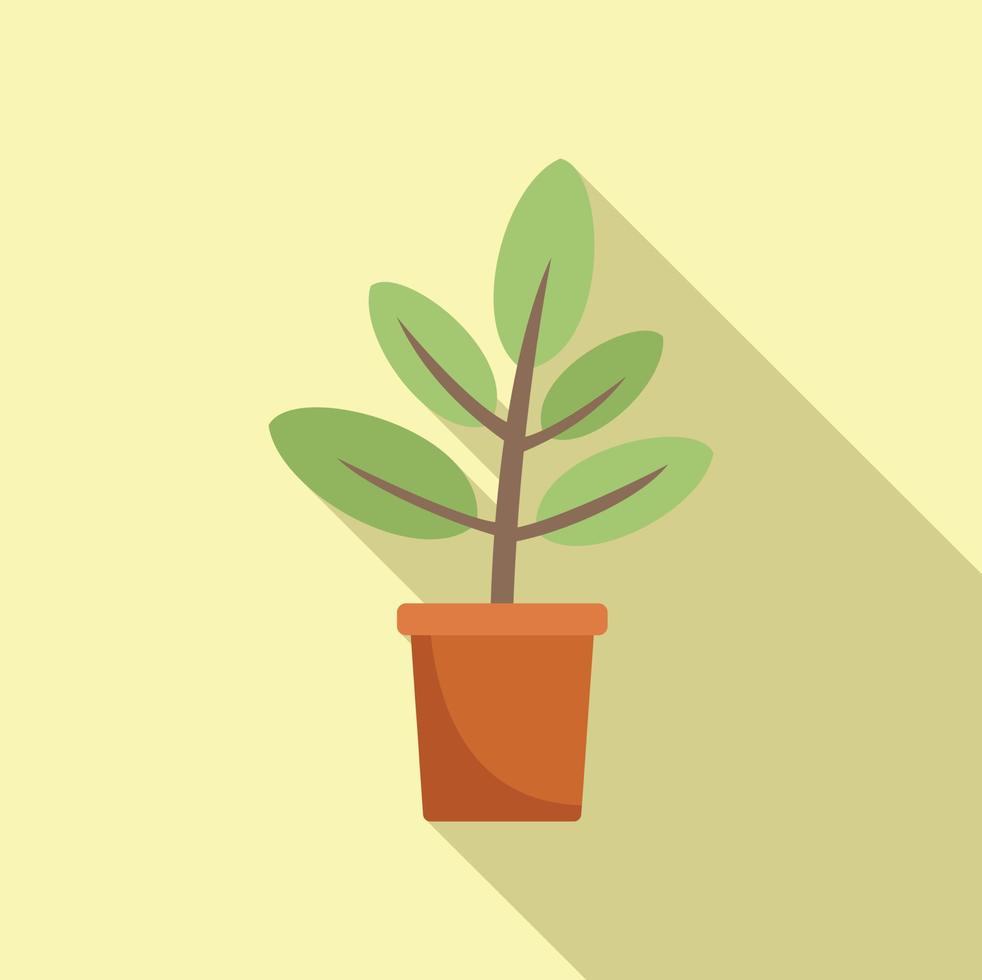 Jungle plant pot icon flat vector. Home indoor vector