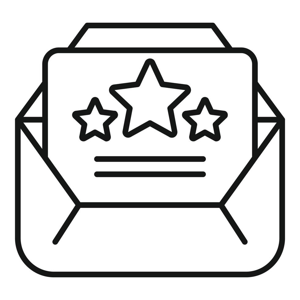 Mail ranking icon outline vector. Best rank vector