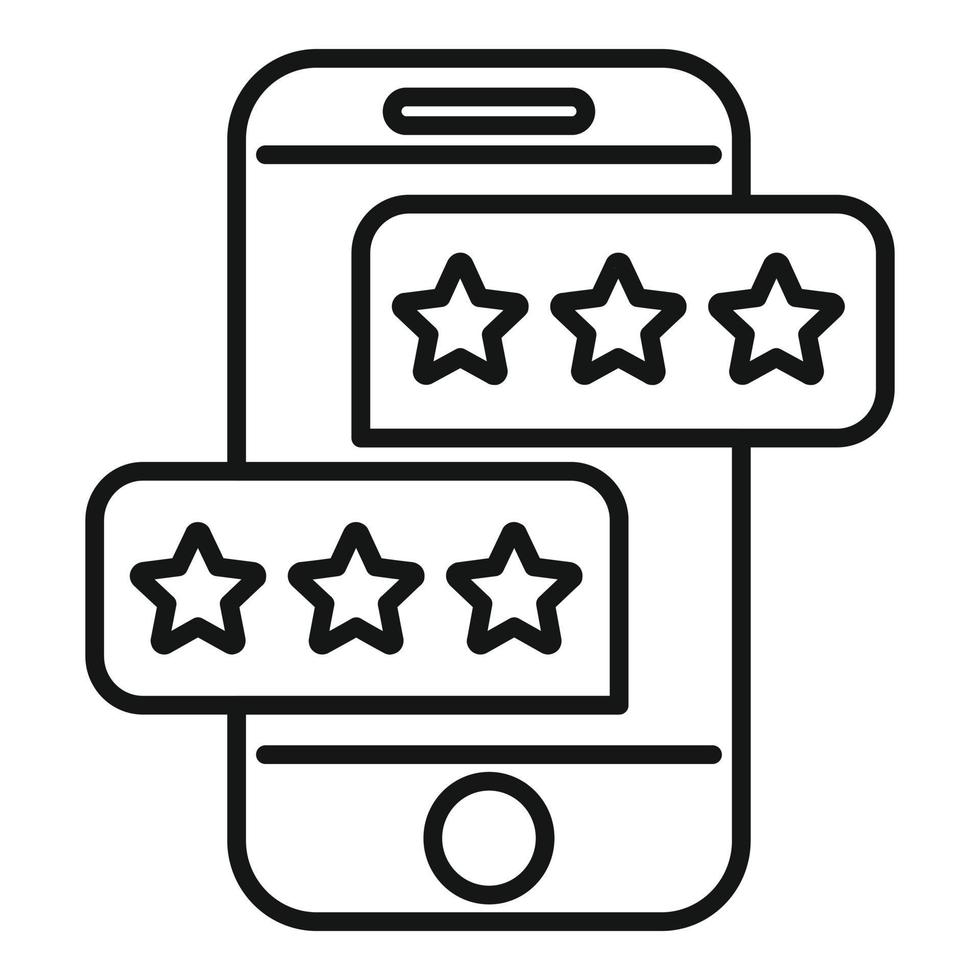 Smartphone ranking icon outline vector. Medal quality vector