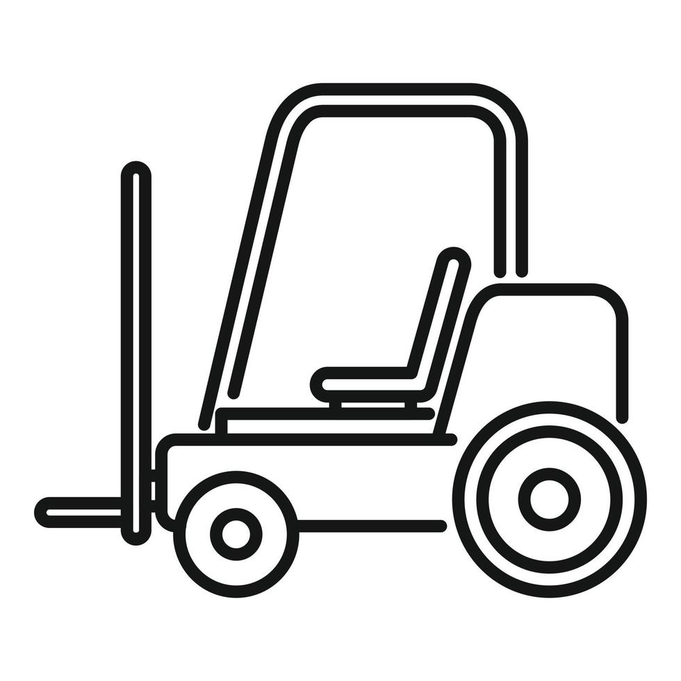 Thread production forklift icon outline vector. Cotton factory vector