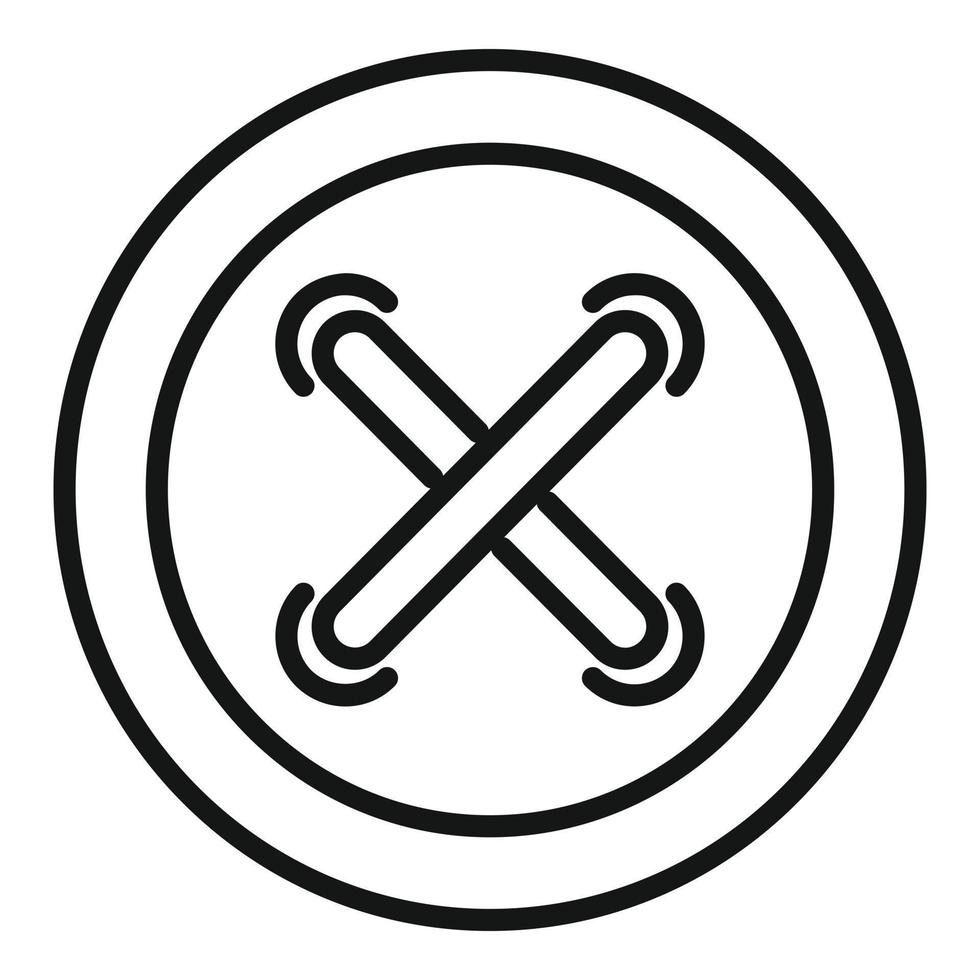 Sewing button icon outline vector. Factory production vector
