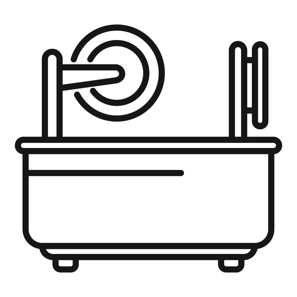 Machine textile icon outline vector. Wool cotton vector