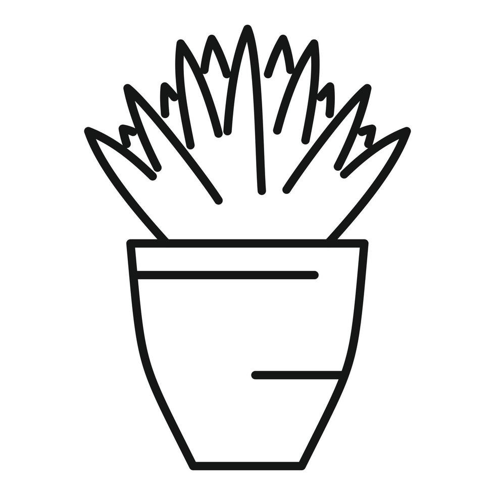 Art plant pot icon outline vector. Indoor garden vector