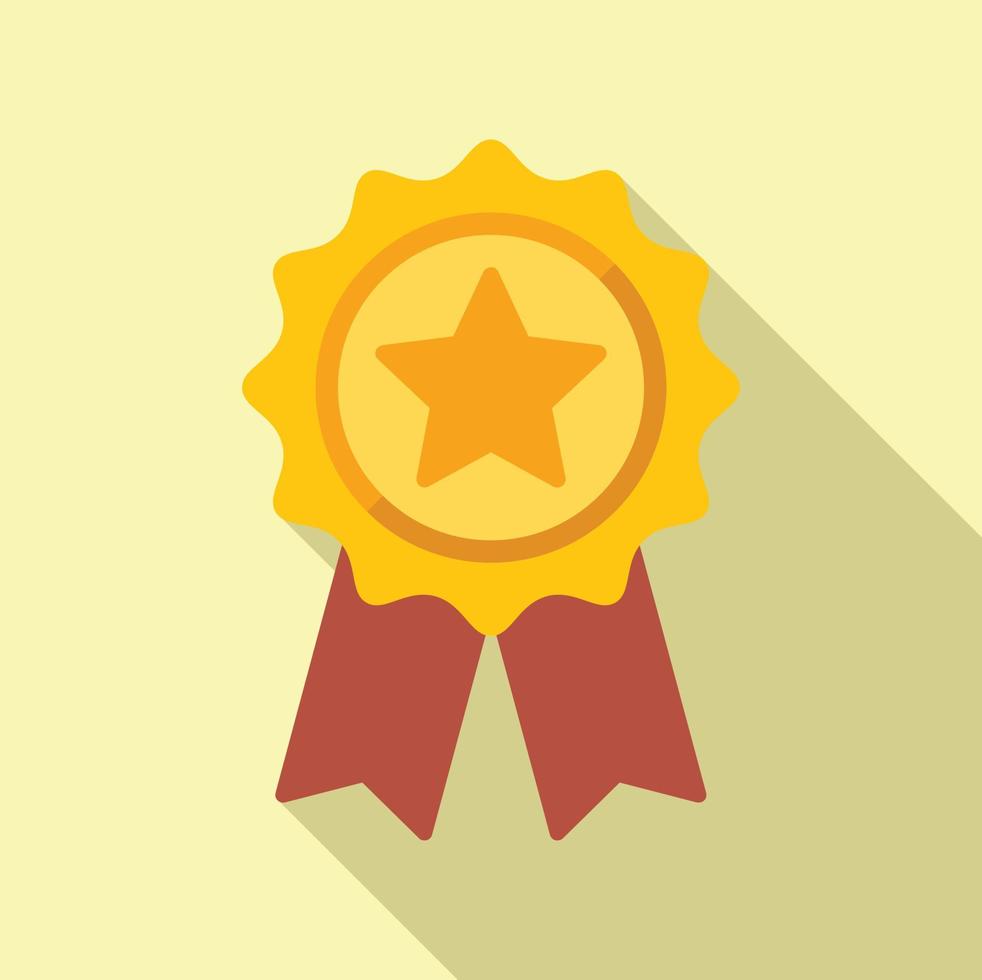 Ranking emblem icon flat vector. Medal award vector