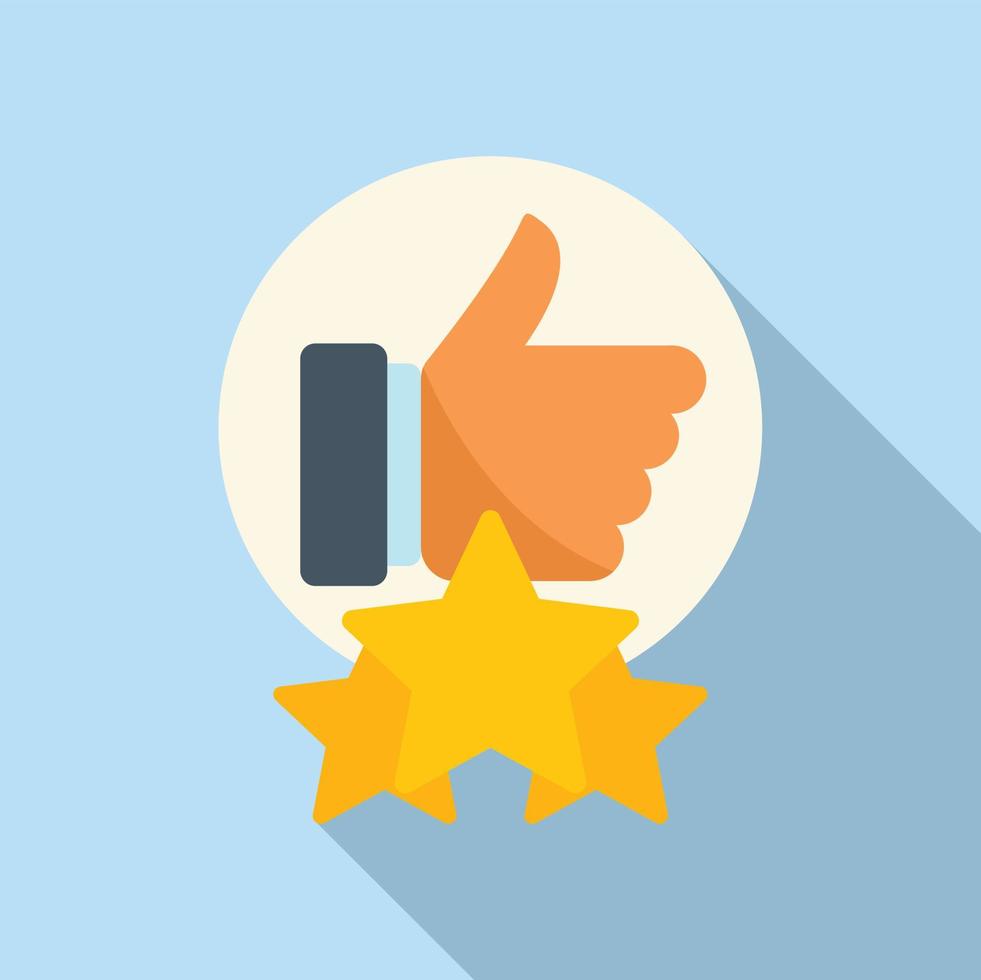 Thumb up ranking icon flat vector. Best star vector
