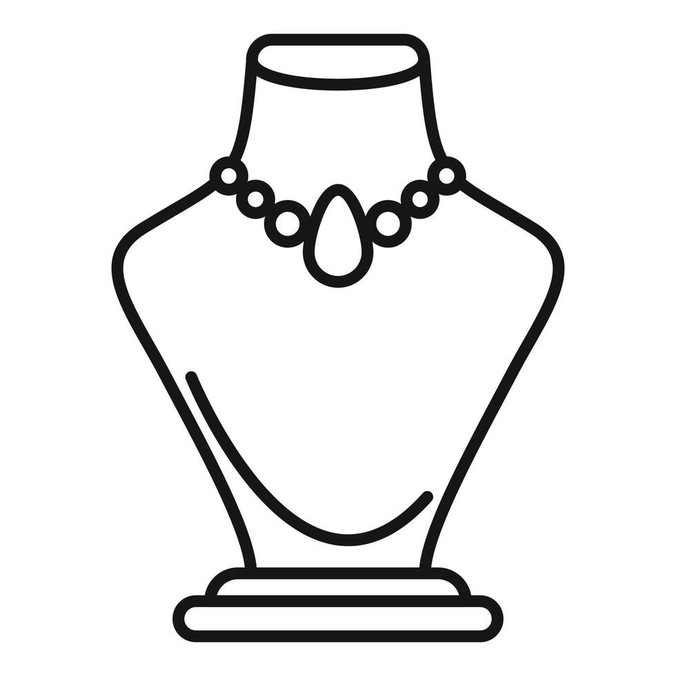 collar joyería tonto icono contorno vector. Moda cadena vector