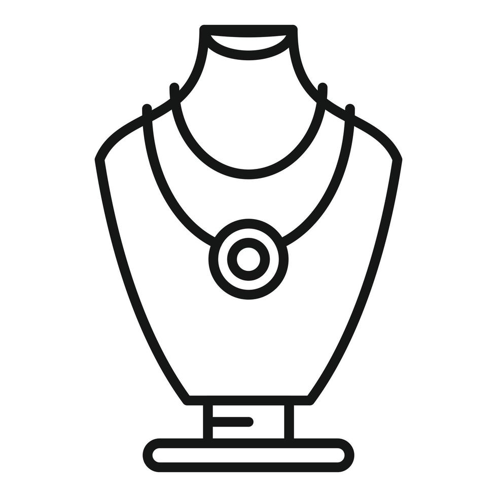 tienda joyería tonto icono contorno vector. Moda busto vector