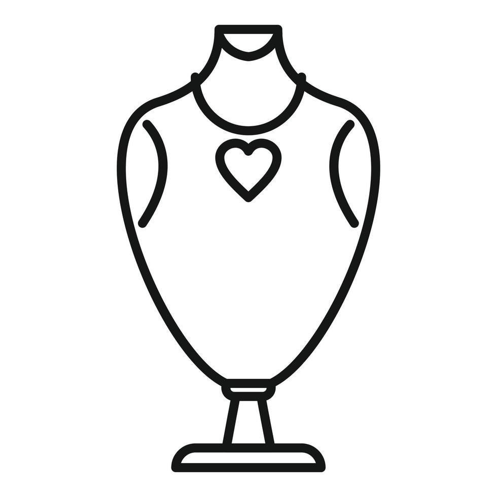 Heart jewelry dummy icon outline vector. Fashion bust vector
