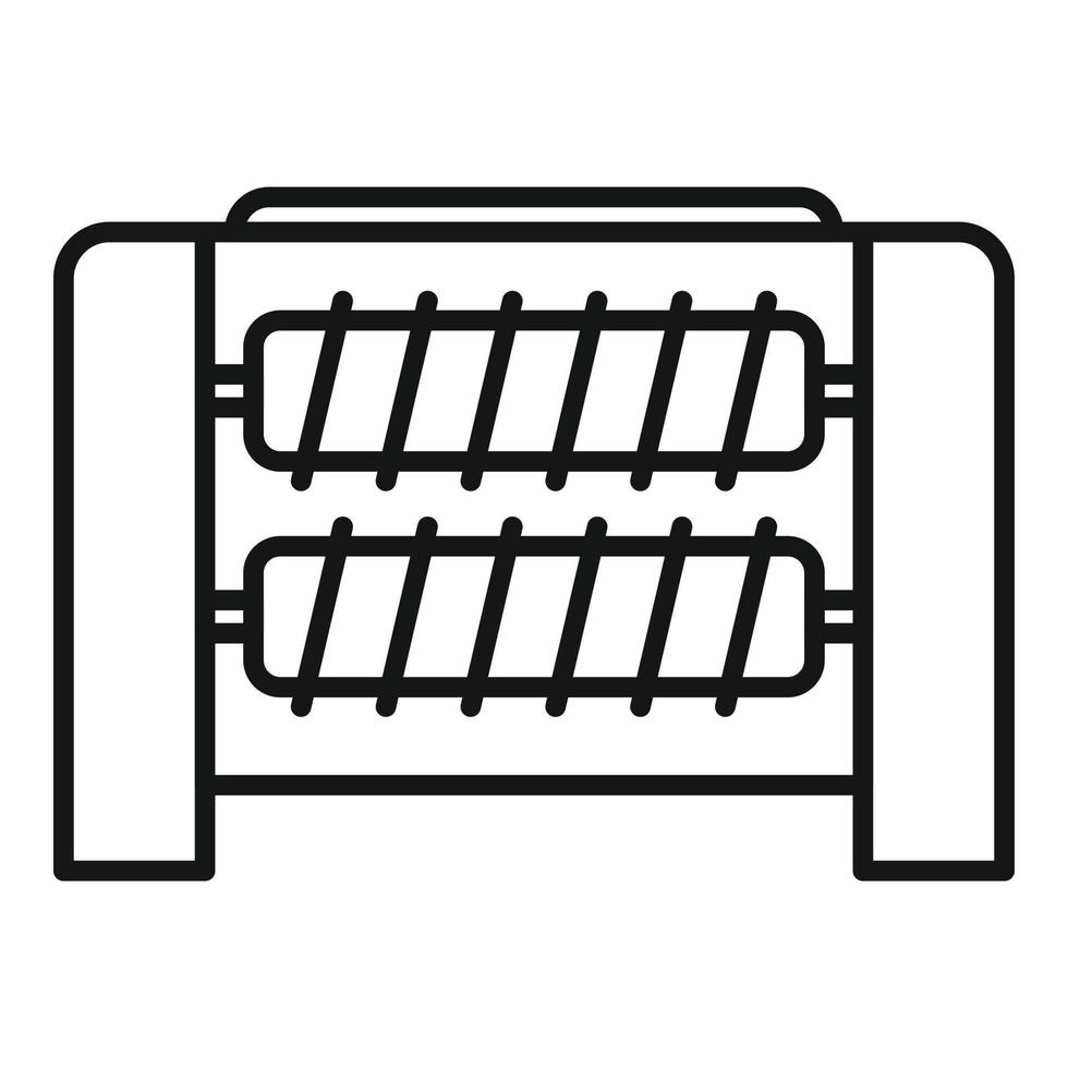 Wool roll icon outline vector. Fabric plant vector