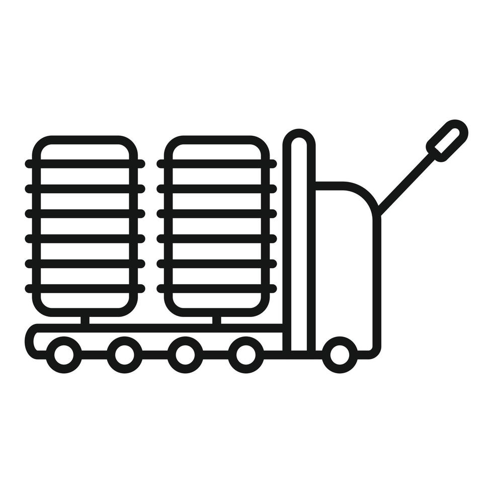 Bobine thread machine icon outline vector. Cotton factory vector