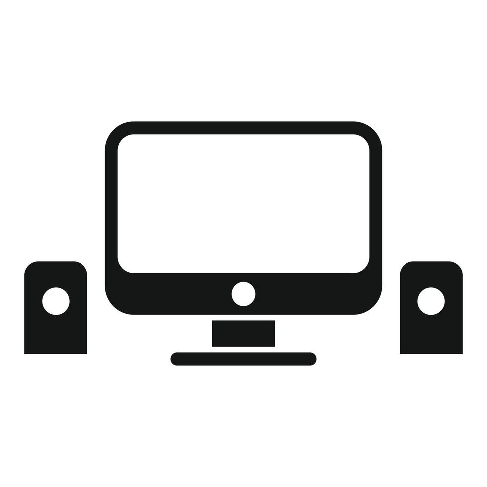 Computer workplace icon simple vector. Office table vector