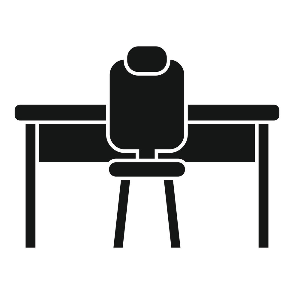 Table workplace icon simple vector. Posture work vector