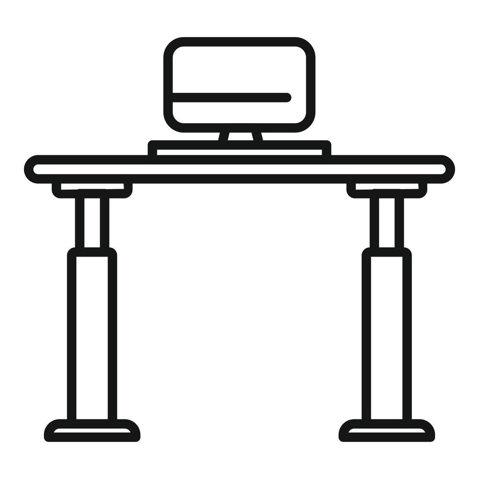 Heigh adjustable table icon outline vector. Office workplace vector