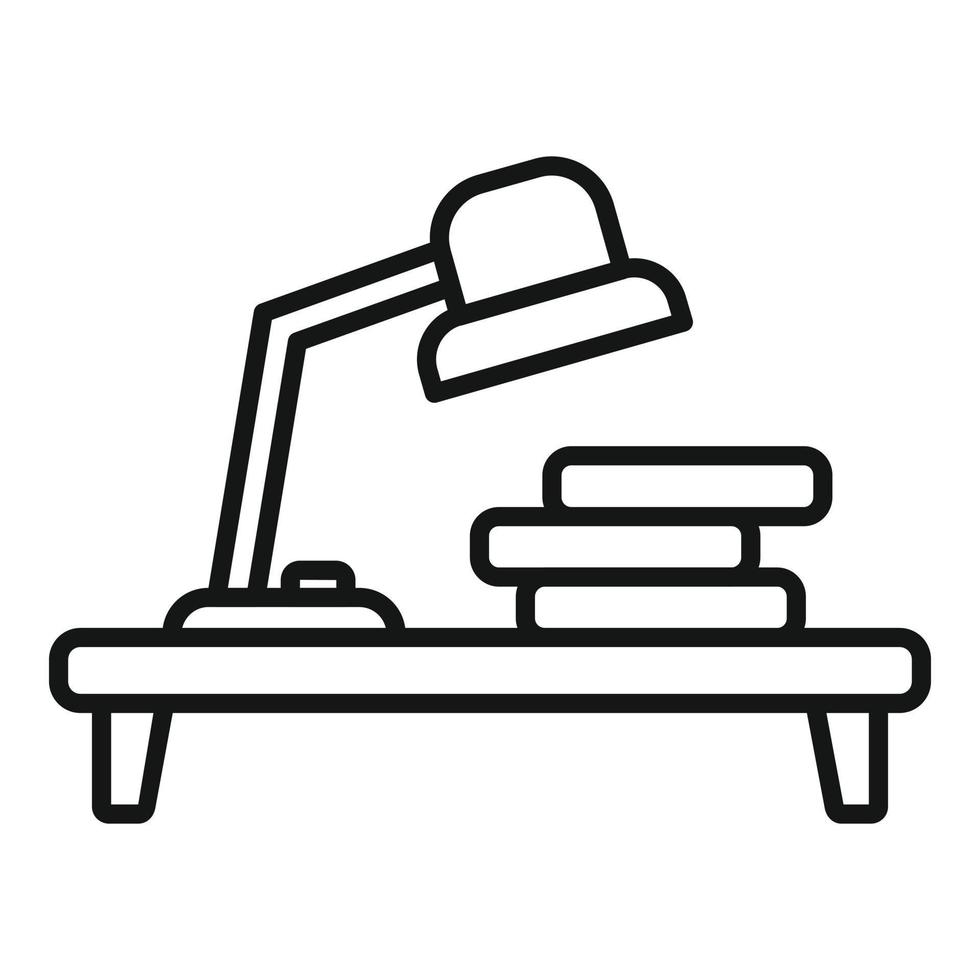 Reading book workspace icon outline vector. Worksplace sit vector