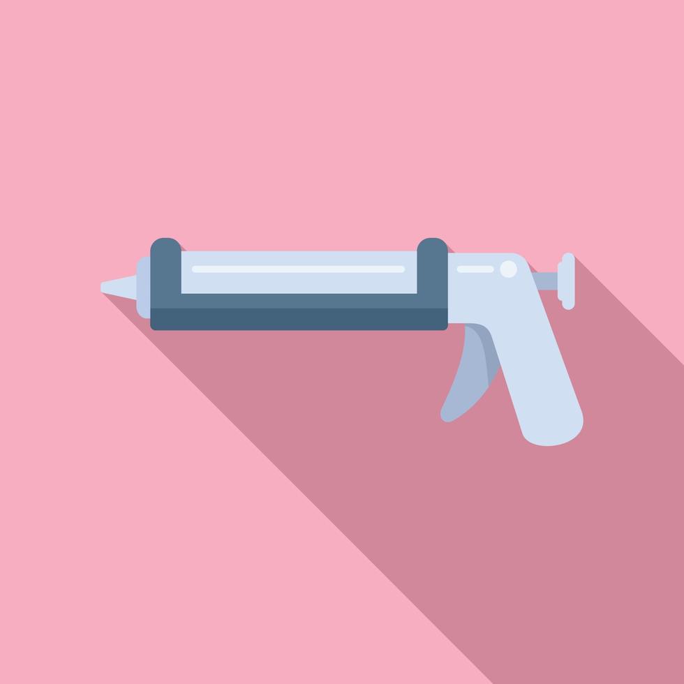 Acrylic silicone caulk gun icon flat vector. Glue silicon vector