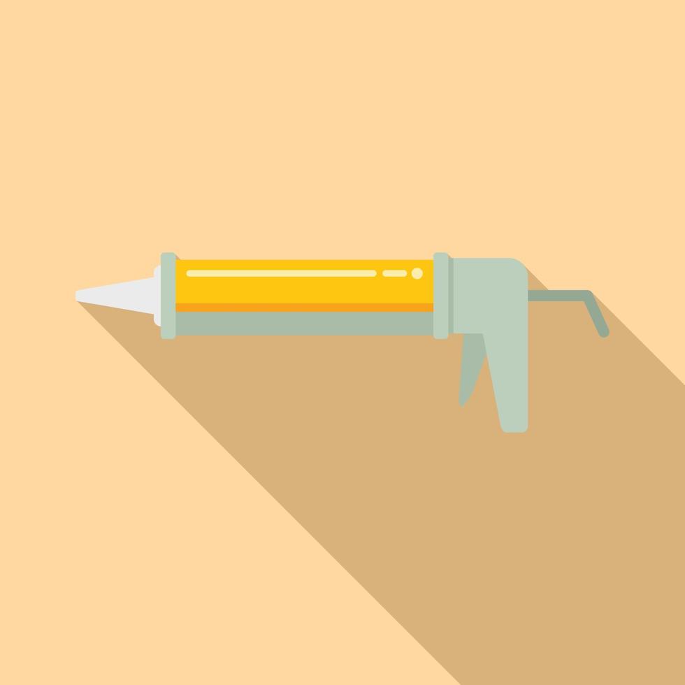 Craft silicone caulk gun icon flat vector. Glue tube vector