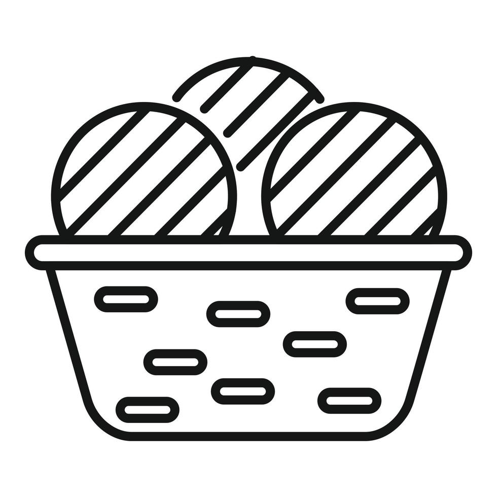Thread basket icon outline vector. Cotton production vector