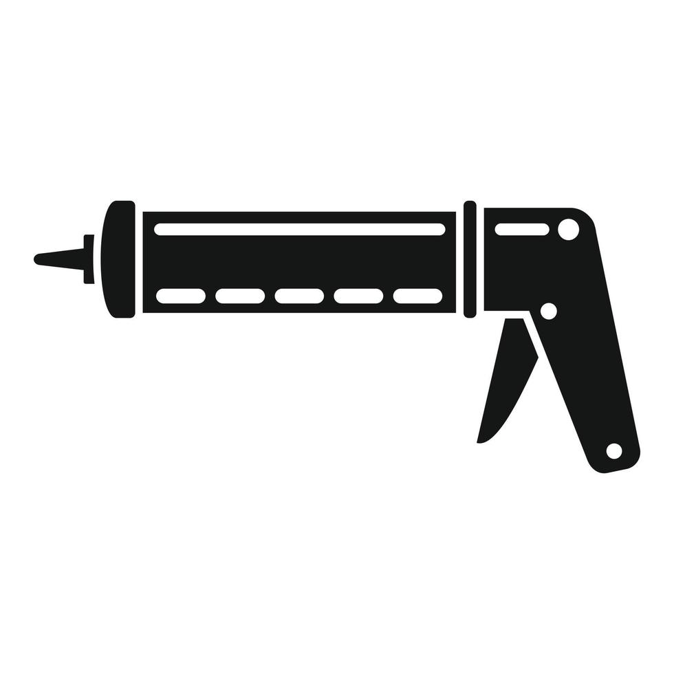 Carpenter silicone caulk gun icon simple vector. Glue tube vector