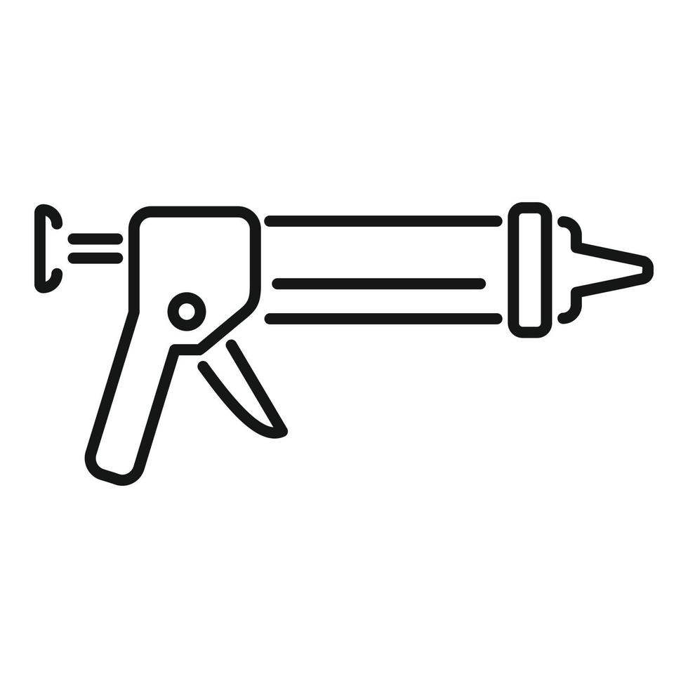 cartucho pistola icono contorno vector. silicona tubo vector