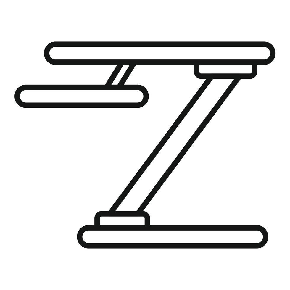 Workspace fit icon outline vector. Table sit vector