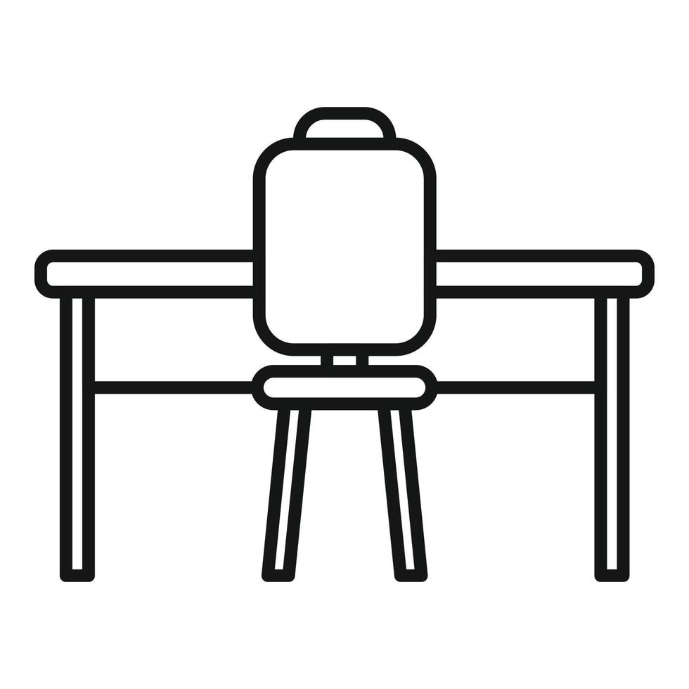 Table workplace icon outline vector. Posture work vector