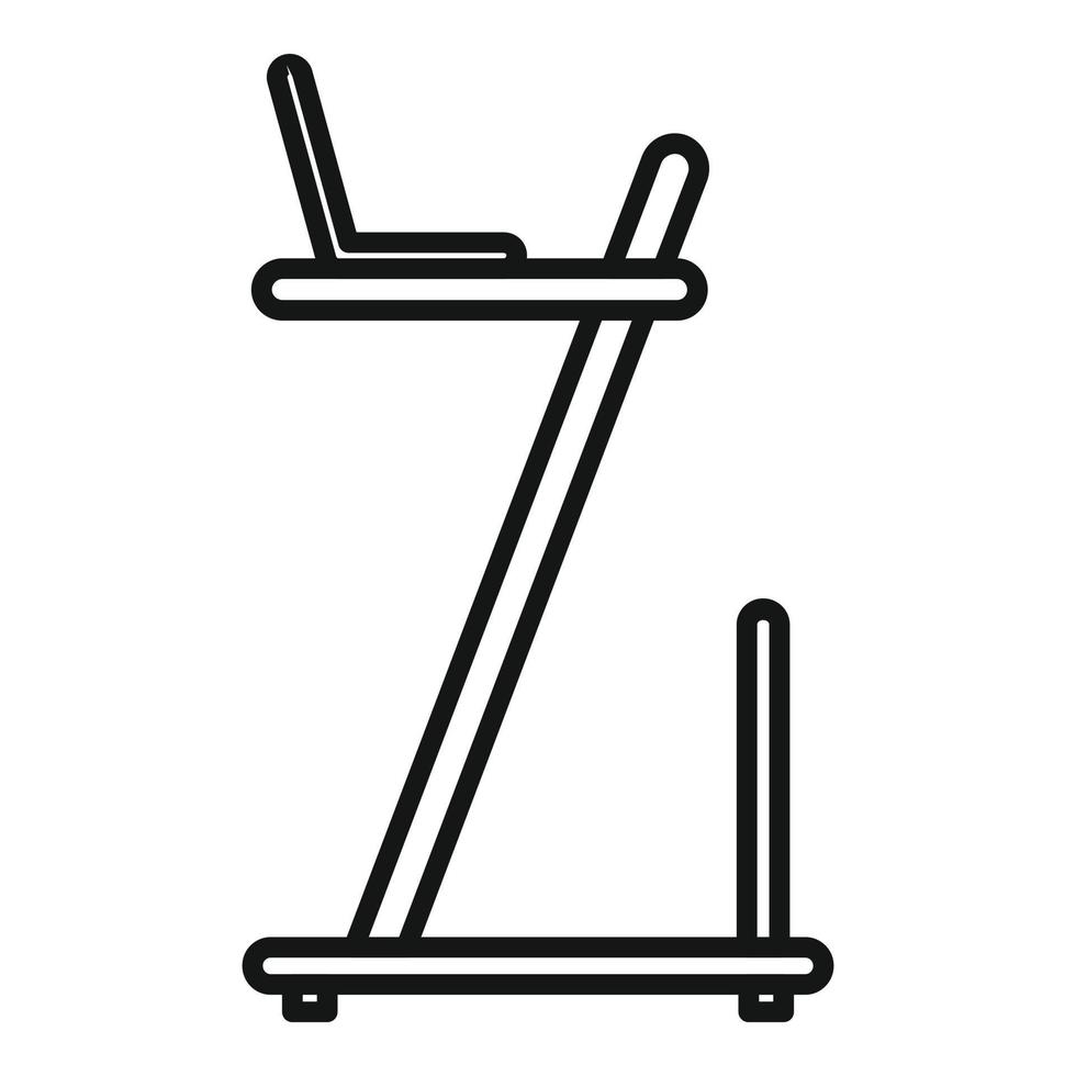 Laptop stand icon outline vector. Table sit vector