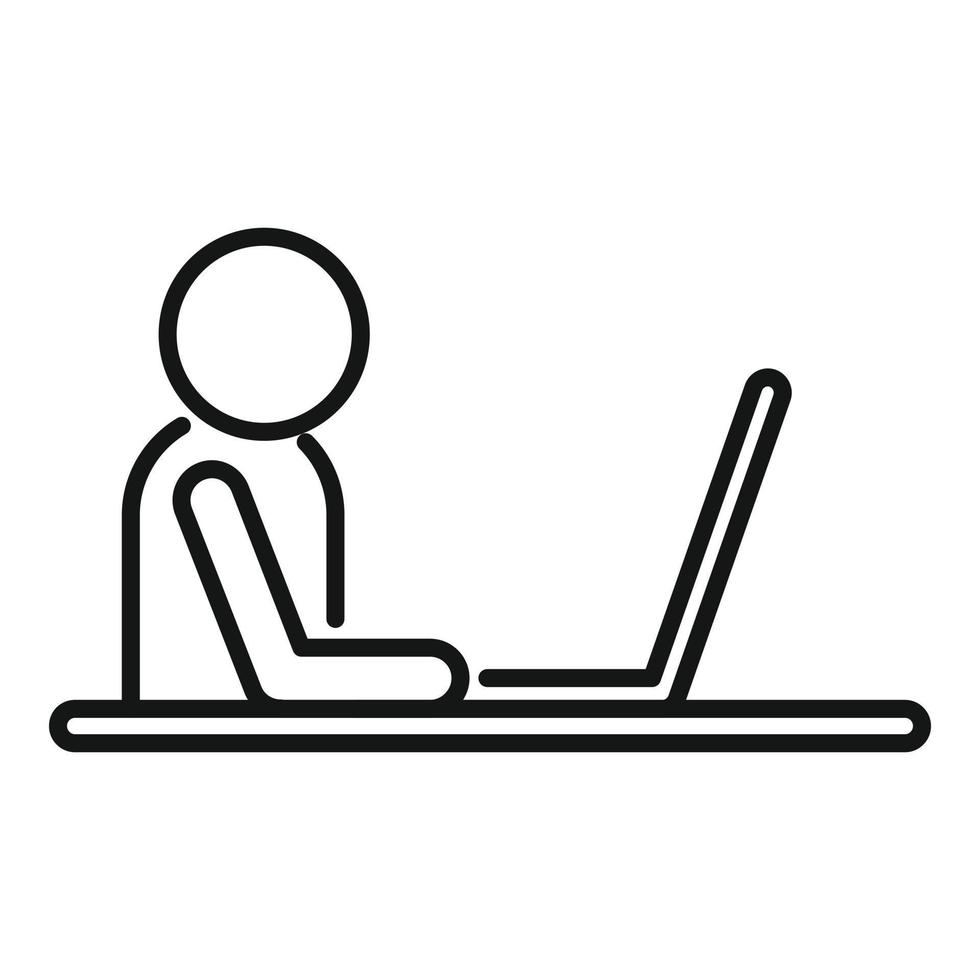 Work position icon outline vector. Workplace sit vector